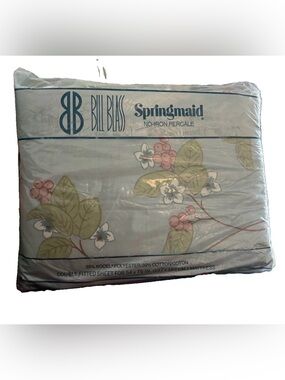 VTG Bill Blass Springmaid Arlington Fitted Sheet Floral Double New in package